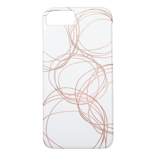 Minimales Designer-Scribble-Logo in Rose Gold Case-Mate iPhone Hülle (Rückseite)