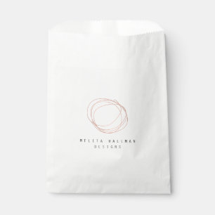Minimales Designer-Scribble-Logo in Rose Gold Geschenktütchen