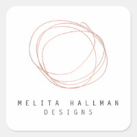 Minimales Designer-Scribble-Logo in Rose Gold