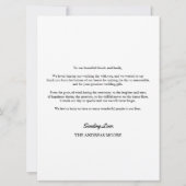 Minimales Drehbuch Drei Foto Hochzeit Danke Karte (Rückseite)