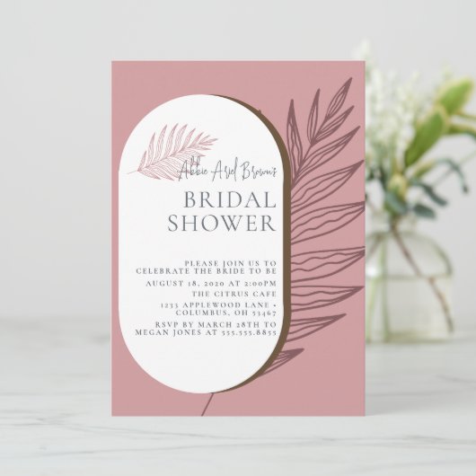 Minimales Dusty Script-Brautparty Einladung (Stehend Vorderseite)