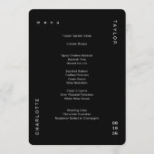 Minimales einfaches Black Wedding Dinner Menü Menükarte (Vorderseite)