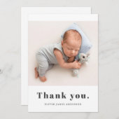 Minimales einfaches, fett Typografisches Foto für  Dankeskarte (Vorne/Hinten)