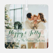 Minimales einfaches Foto Ornament Aus Metall (Rückseite)