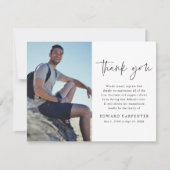 Minimales einfaches Foto zur Beerdigung Dankeskarte (Vorderseite)