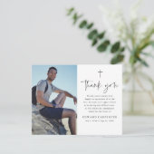 Minimales einfaches Foto zur Beerdigung Dankeskarte (Stehend Vorderseite)