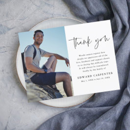 Minimales einfaches Foto zur Beerdigung Dankeskarte