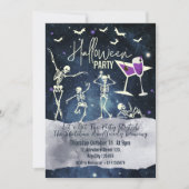 Minimales einfaches Tanzskelett Halloween-Party Einladung (Vorderseite)