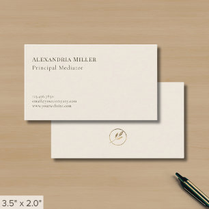 Minimales Elegant Leaf Logo Visitenkarte