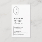 Minimales elegantes, benutzerdefiniertes Monogramm Visitenkarte (Vorderseite)