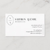 Minimales Elegantes benutzerdefiniertes Monogramm- Visitenkarte (Rückseite)