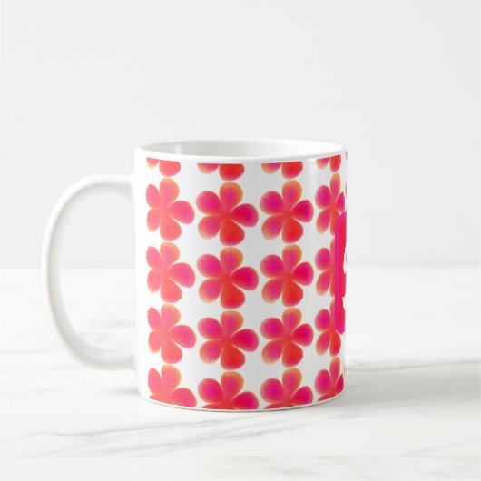 minimales, elegantes botanisches Blumenmuster Kaffeetasse (Links)
