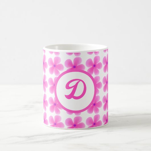 minimales, elegantes monogramm rosa Botanisches Mu Kaffeetasse (Mittel)