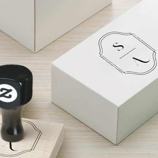Minimales, elegantes Monogramm-Wappen für das Logo Gummistempel
