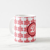 minimales, elegantes, orangefarbenes Botanisches M Kaffeetasse (Vorderseite Links)