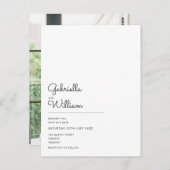 Minimales elegantes Script-Foto Save the Date Postkarte (Vorne/Hinten)
