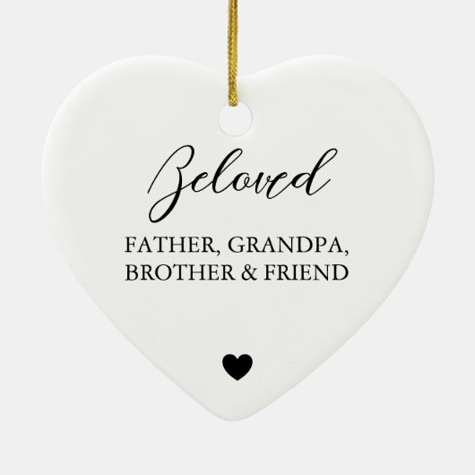 Minimales elegantes Skript Love Memory - benutzerd Keramik Ornament (Hinten)