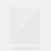 Minimales elegantes typografisches Pinselskript Acrylschild (Vorderseite)