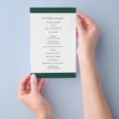 Minimales Emerald Green Budget Hochzeitsprogramm (Handgriff)