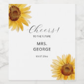 Minimales Etikett für rustikale Sonnenblumen Braut (Einzelnes Label)