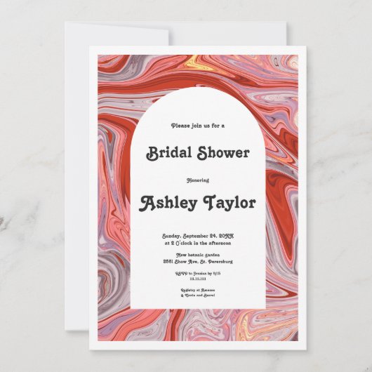 Minimales farbiges Abstraktes Brautparty Einladung (Vorderseite)