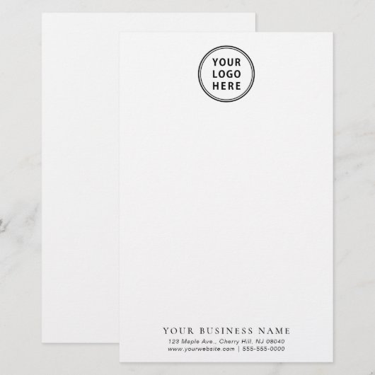 Minimales Firmenlogo Briefpapier (Vorne/Hinten)