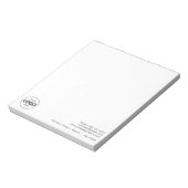 Minimales Firmenlogo und Adresse Upload von Notepa Notizblock (Rotiert)