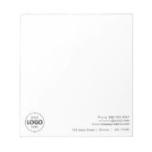 Minimales Firmenlogo und Adresse Upload von Notepa Notizblock (Vorderseite)