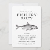 Minimales Fisch-Fischrogen GRILLEN Party Einladung (Vorderseite)