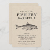 Minimales Fisch-Fischrogen-Party kundengebundene Einladung (Vorne/Hinten)