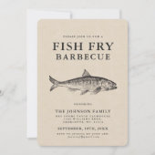 Minimales Fisch-Fischrogen-Party kundengebundene Einladung (Vorderseite)