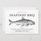 Minimales Fisch-Fischrogen-Party kundengebundene Einladung (Vorderseite)