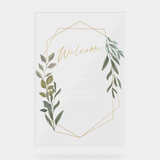 Minimales Foliage & geometrisches Terrarium Willko Acrylschild (Vorderseite)