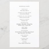 Minimales formales Monogramm-Hochzeitsprogramm (Rückseite)