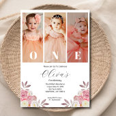 Minimales Foto am ersten Geburtstag Einladung