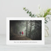 Minimales Foto der Verlobung Save The Date (Stehend Vorderseite)