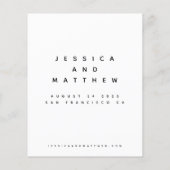 Minimales Foto für Brustbriefe Save the Date (Rückseite)