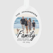 Minimales Foto für die Familie, benutzerdefinierte Ornament (Rückseite)