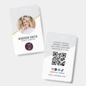 Minimales Foto für Geschäftsmitarbeiter | ID-Card- Ausweis (Vorder- & Rückseite)