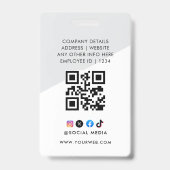 Minimales Foto für Geschäftsmitarbeiter | ID-Card- Ausweis (Rückseite)