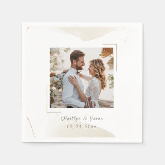 Minimales Foto für Hochzeitsschick Serviette