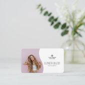 Minimales Foto für kundenspezifische Firmenlogos Visitenkarte (Stehend Vorderseite)