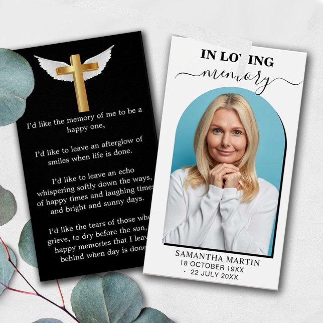 Minimales Foto-Gedenkfest Beerdigung Lesezeichen (Von Creator hochgeladen)