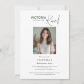 Minimales Foto ich binden den Knoten Bachelorette Einladung (Vorderseite)