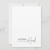 Minimales Foto ich binden den Knoten Bachelorette Einladung (Rückseite)