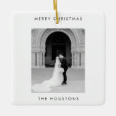 Minimales Foto Moderne Weihnachten Keramikornament (Vorderseite)