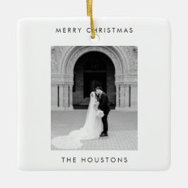 Minimales Foto Moderne Weihnachten Keramikornament