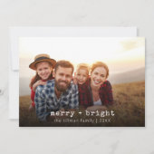 Minimales Foto Moderne Weihnachtskarte Einladung (Vorderseite)