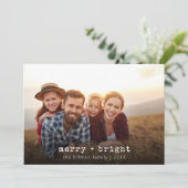 Minimales Foto Moderne Weihnachtskarte Einladung (Stehend Vorderseite)