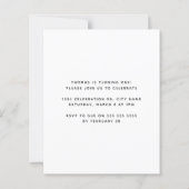 Minimales Foto Nummer 1 Geburtstag Einladung (Rückseite)